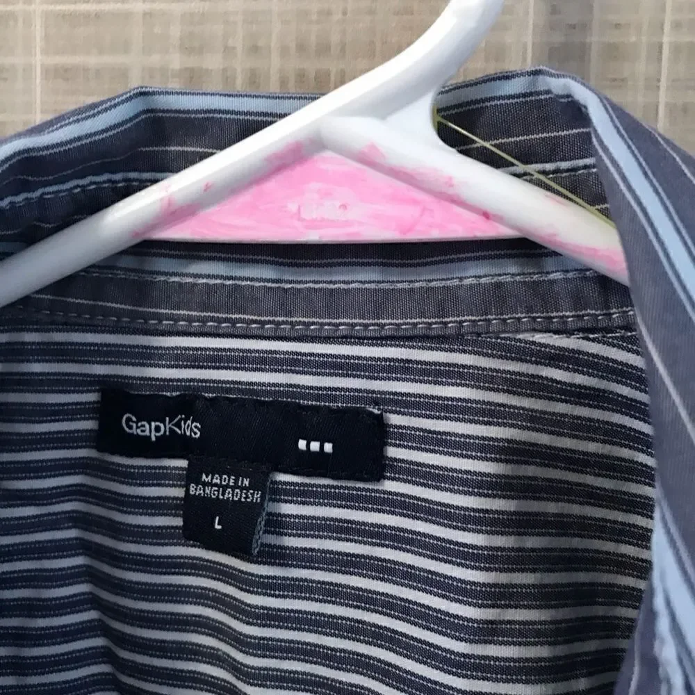 Gap Boys Long Sleeve Blue Dress Shirt Size Large
